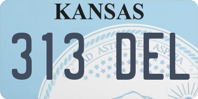 KS license plate 313DEL