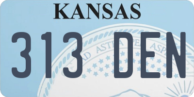 KS license plate 313DEN