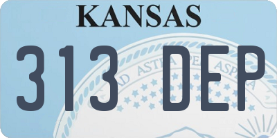 KS license plate 313DEP
