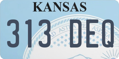 KS license plate 313DEQ
