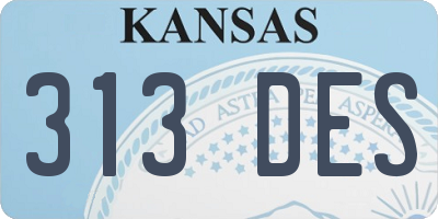 KS license plate 313DES