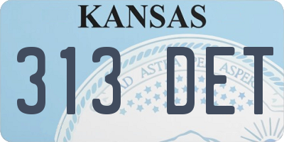 KS license plate 313DET