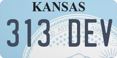 KS license plate 313DEV