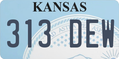 KS license plate 313DEW