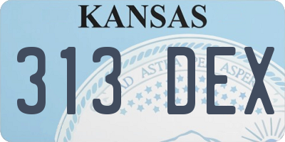 KS license plate 313DEX