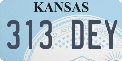 KS license plate 313DEY