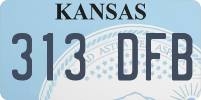 KS license plate 313DFB