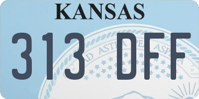 KS license plate 313DFF