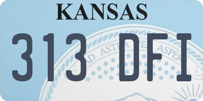 KS license plate 313DFI