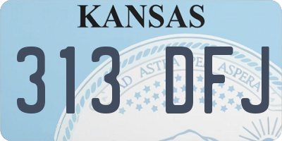 KS license plate 313DFJ