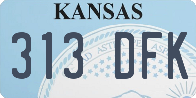 KS license plate 313DFK