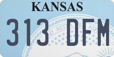 KS license plate 313DFM