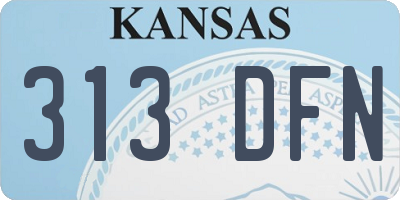 KS license plate 313DFN