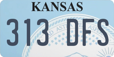 KS license plate 313DFS