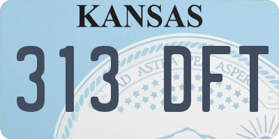 KS license plate 313DFT