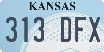 KS license plate 313DFX