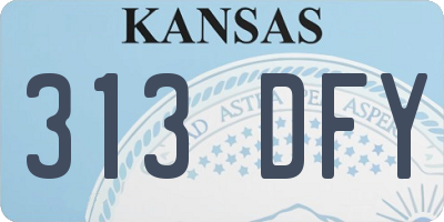 KS license plate 313DFY
