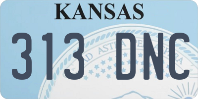 KS license plate 313DNC