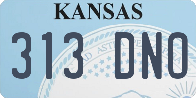 KS license plate 313DNO