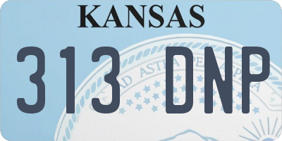 KS license plate 313DNP