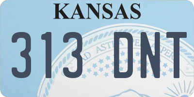 KS license plate 313DNT