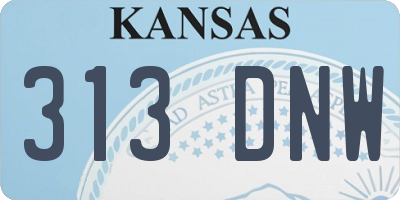 KS license plate 313DNW