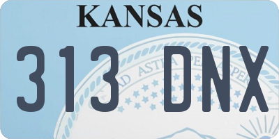 KS license plate 313DNX