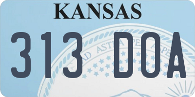 KS license plate 313DOA