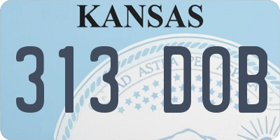 KS license plate 313DOB