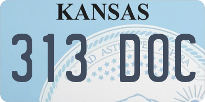 KS license plate 313DOC