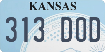 KS license plate 313DOD