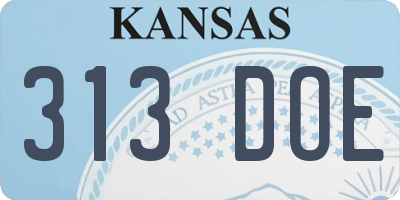 KS license plate 313DOE