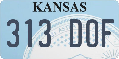 KS license plate 313DOF