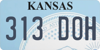 KS license plate 313DOH