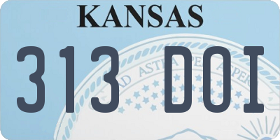 KS license plate 313DOI