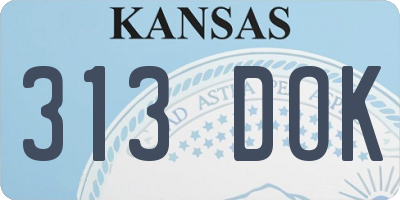 KS license plate 313DOK