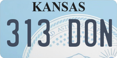 KS license plate 313DON