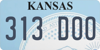 KS license plate 313DOO