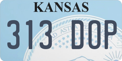 KS license plate 313DOP