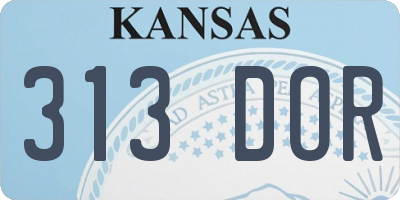 KS license plate 313DOR