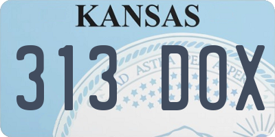 KS license plate 313DOX