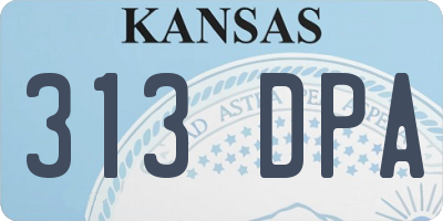 KS license plate 313DPA