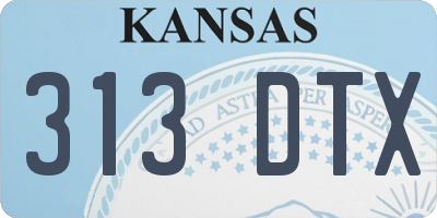 KS license plate 313DTX