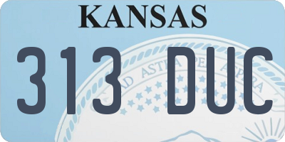KS license plate 313DUC