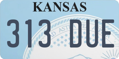 KS license plate 313DUE