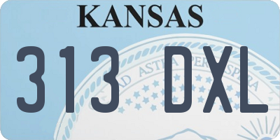 KS license plate 313DXL