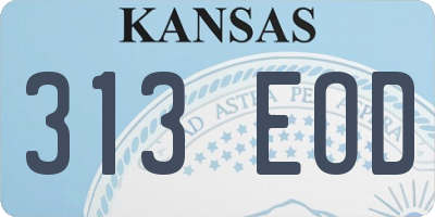 KS license plate 313EOD
