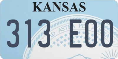 KS license plate 313EOO