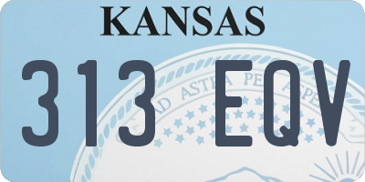 KS license plate 313EQV