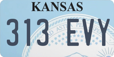 KS license plate 313EVY